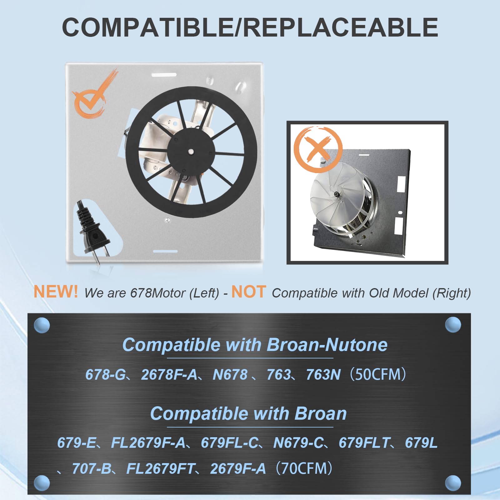 Motor de ventilador 678 para nutone