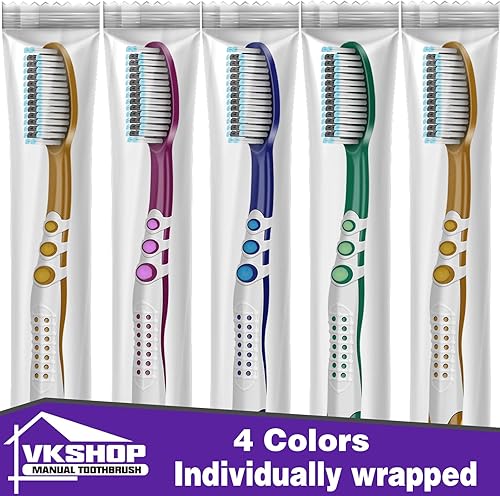 Miniatura 2 de 100 cepillos de dientes de viaje a granel, cepillo de dientes portátil envuelto individualmente para adultos y niños, juego de cepillos de dientes