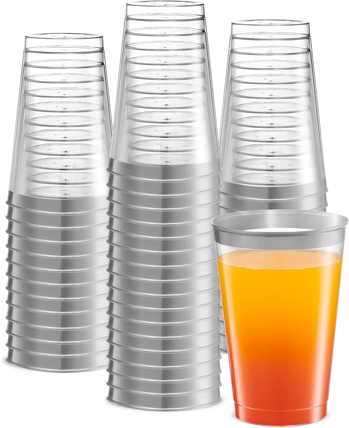 PLASTICPRO Disposable 12 oz Crystal Clear Plastic Tumblers for Party's & Weddings pack of 100
