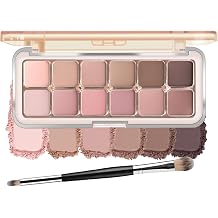 12 Colors Eyeshadow Palette,Nudes Velvety Matte&Satin Finish, 12 Nude Taupe & Pink Neutral Eye Shadows, Travel Friendly Size, Vegan, Cruelty -free
