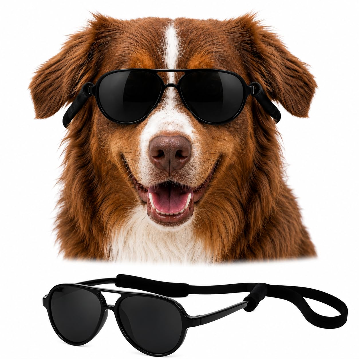 G010 Dog pet Costume Aviator Sunglasses for Medium Breeds 20-40 lbs (Black) : Pet Supplies
