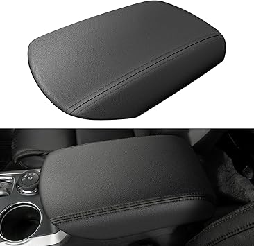 Center Console Armrest Cover Compatible with Ford Explorer 2011-2019 Accessories, Premium Leather Arm Rest Cover Pad, Car Middle Console Cover Black