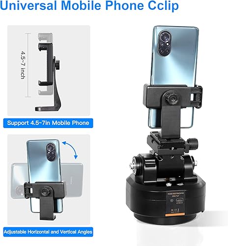 Vista 6 de Soonpho M6 Auto Face Tracking Motorized Rotating Panoramic Tripod Head,AI Smart Face Body Tracking Remote Control Pan Tilt Head with Remote Control