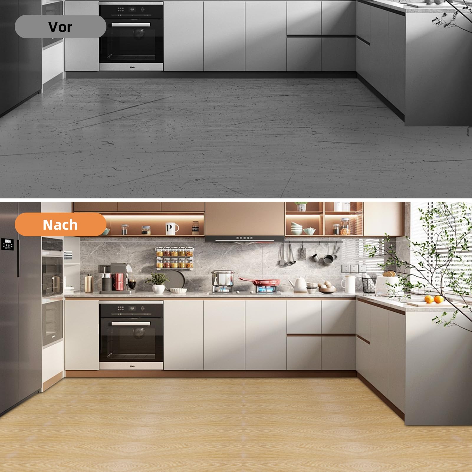 Pavimento in vinile autoadesivo, 36 piastrelle, effetto legno, impermeabile, 91,5 x 15,2 cm, in legno originale, copertura 5 m² (colore legno)