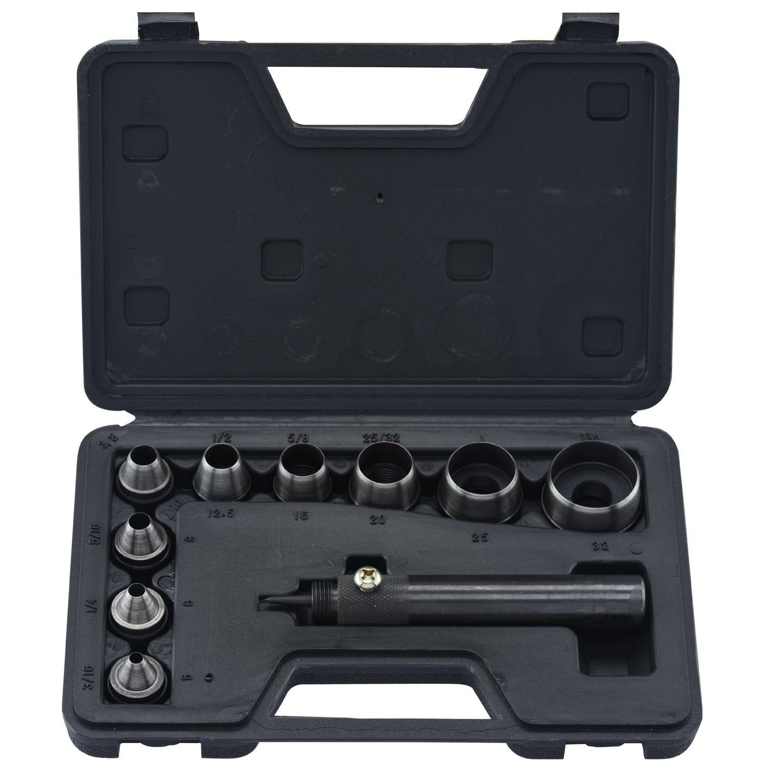 New Hollow Punch | 10pc Heavy Duty Set Interchangeable Leather Rubber Gasket Hole,Jikkolumlukka