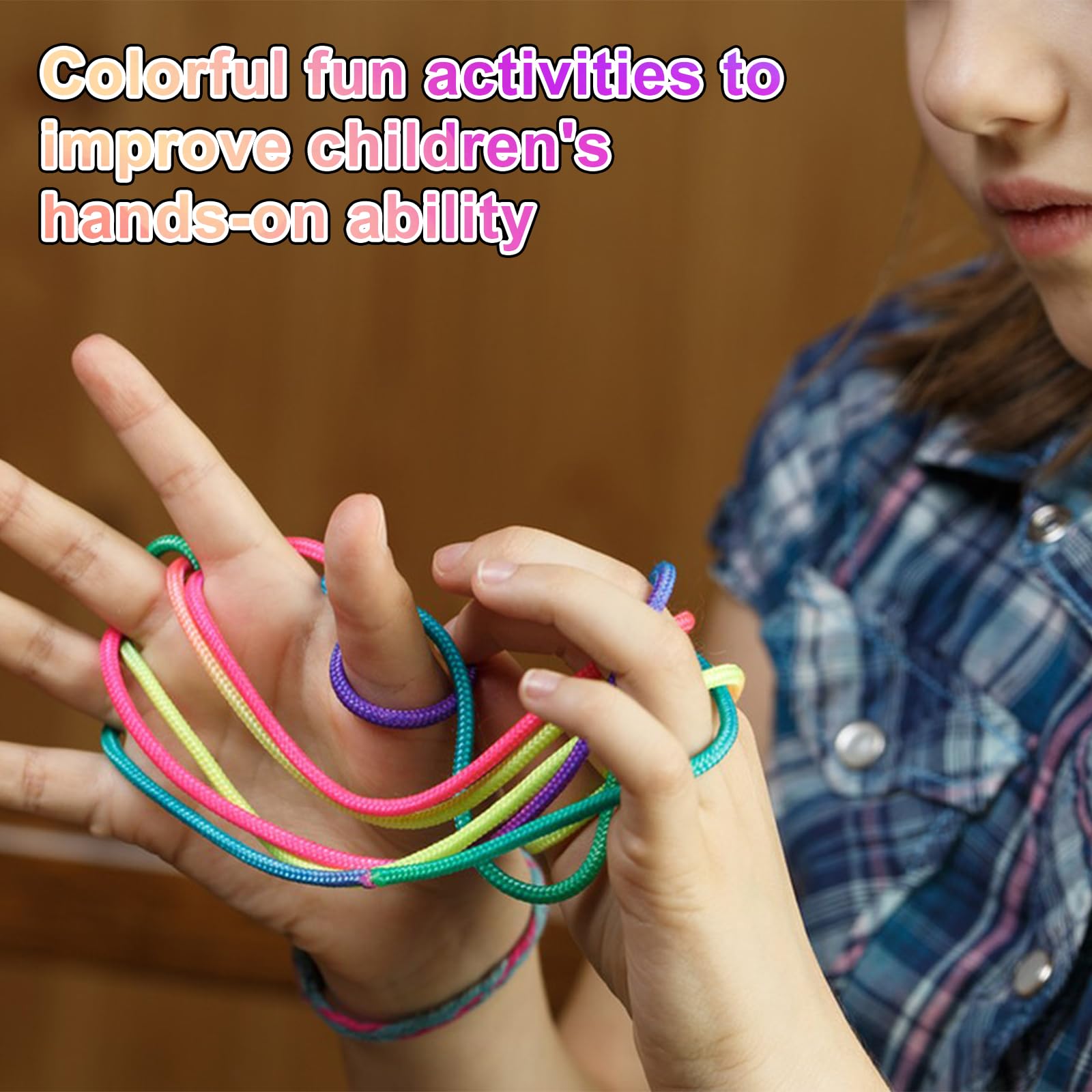 Lot De 12 Jeux De Doigts Corde Arc-en-ciel – Flexible, 1,6 M, éducatif, Dès 6 Ans