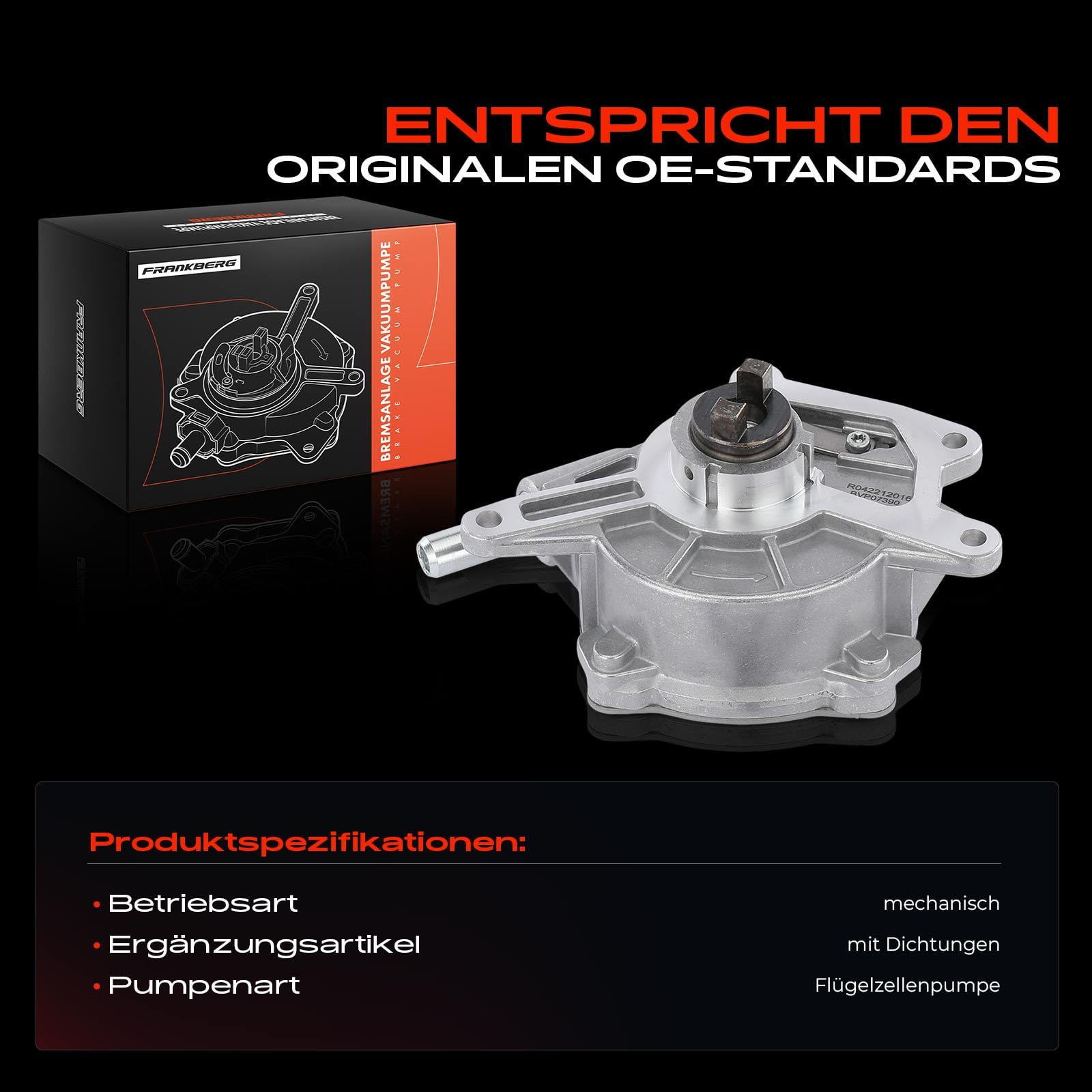 Frankberg Unterdruckpumpe für CLS C219 E-Klasse S211 S212 W211 W212 M-Klasse W164 S-Klasse W221 R-Klasse W251 V251 G-Klasse W463 X164 2005-2010 724807390
