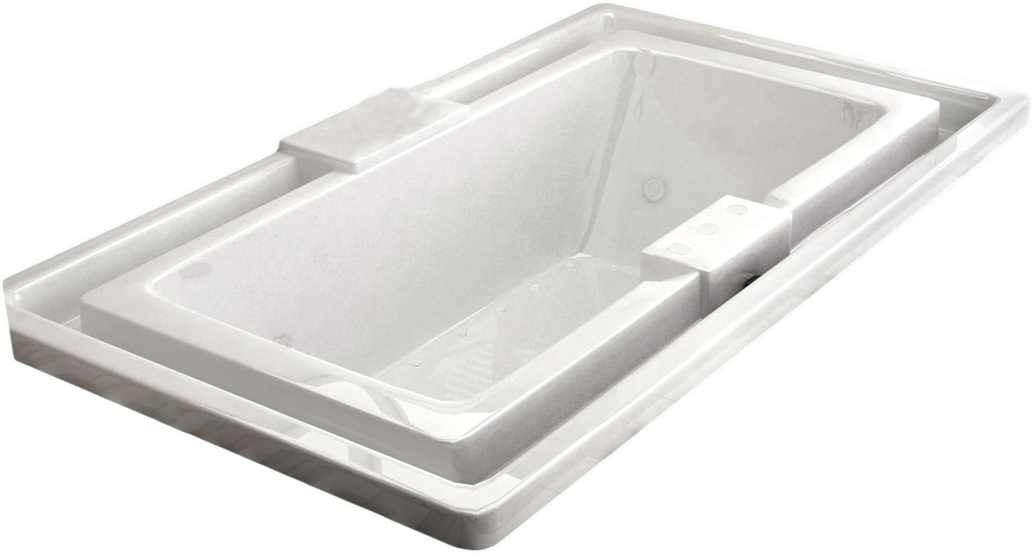 Messina 46 x 78 Endless Flow Air & Whirlpool Jetted Drop-In Bathtub with Center Drain - Right Pump