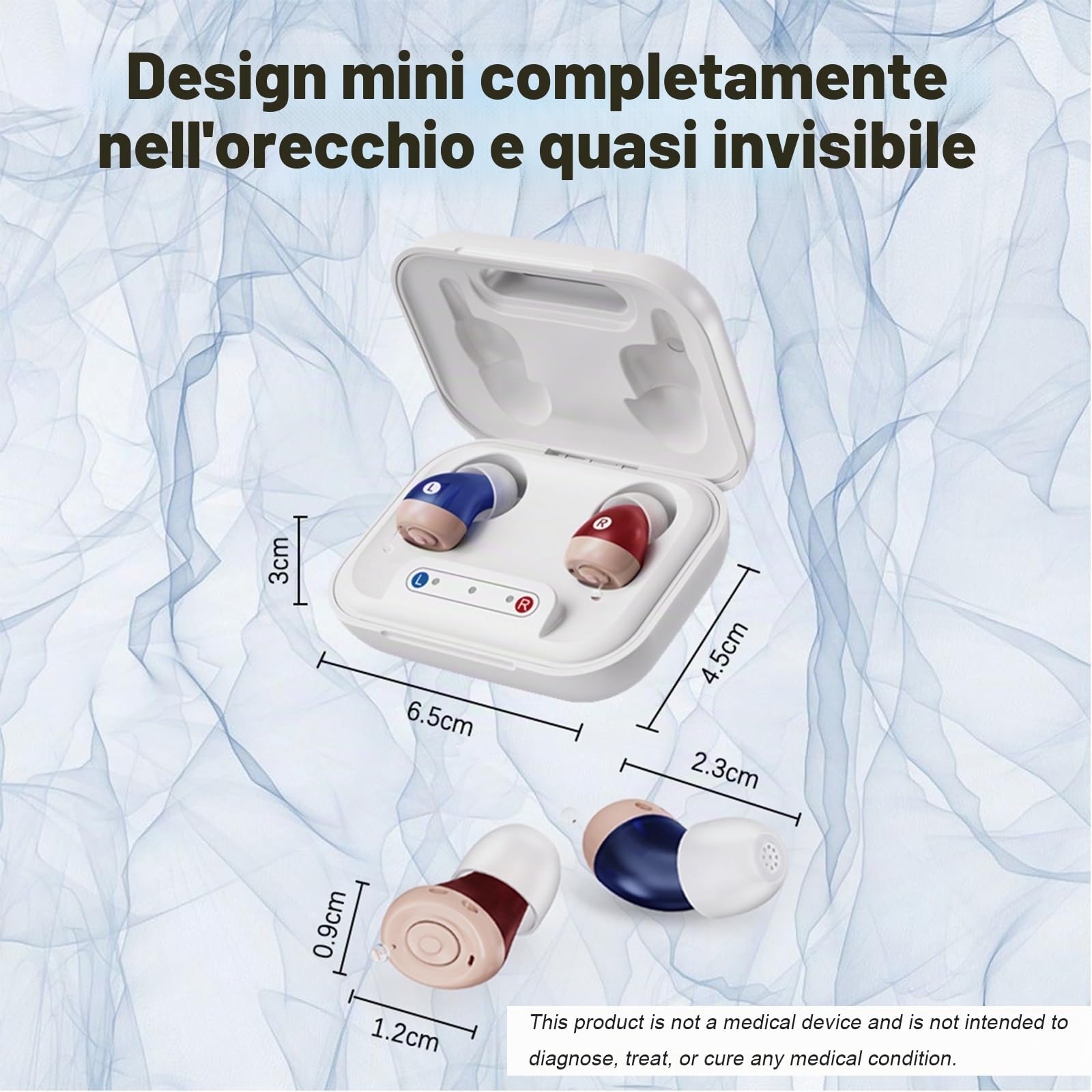 JINGHAO Amplificatore sonoro ricaricabile, Dispositivo assistente audio ricaricabile, 2 pezzi