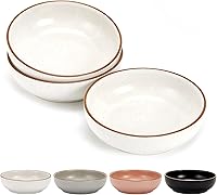 Howise Ceramic Cat Bowls 3 Pack - 5.3" Shallow Whisker Relief Dishes for Food & Water, Matte White Small Pet Bowls Set