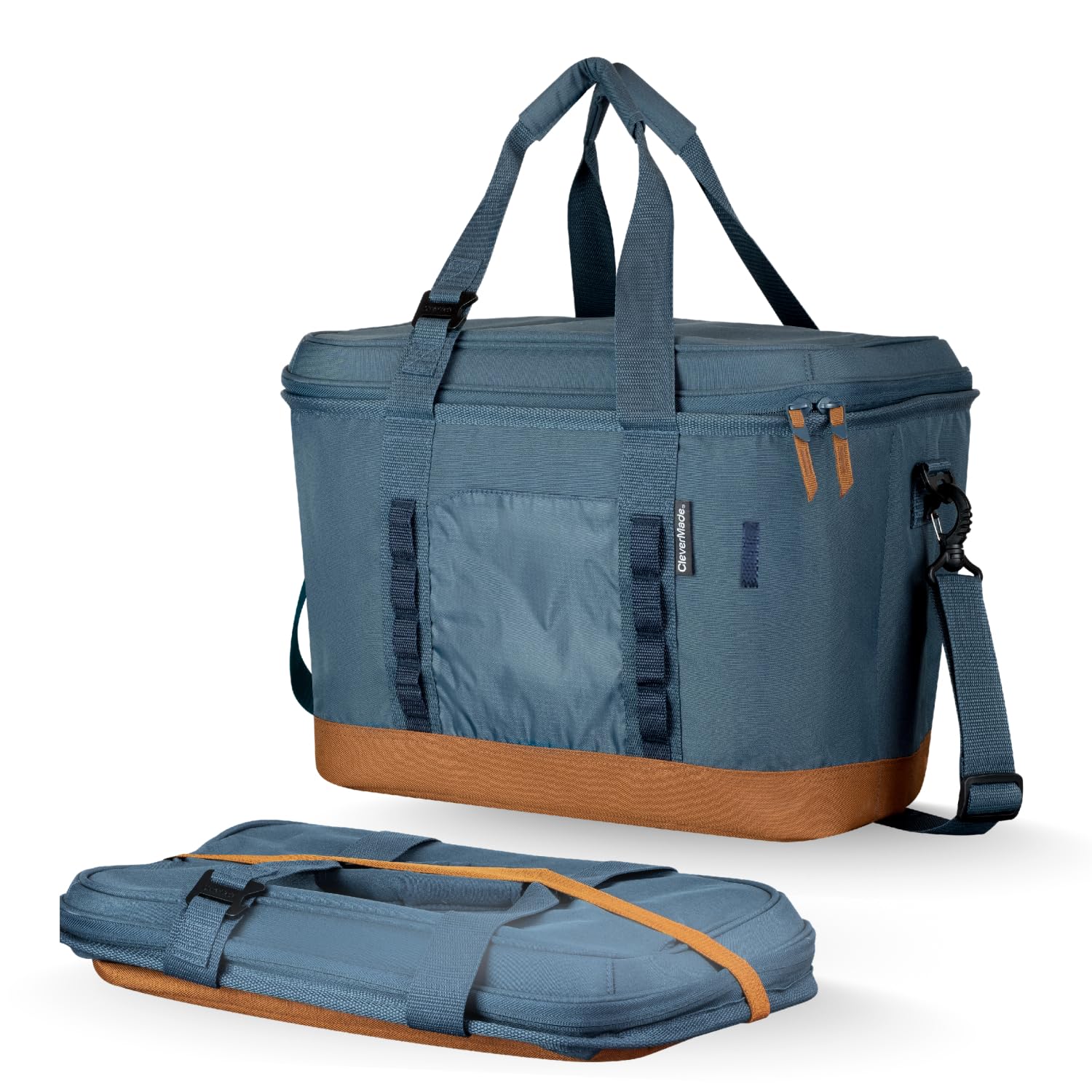 Leakproof Collapsible Insulated Cooler Bag, Portable Foldable Soft Side Tote Holds 18/30/50 Cans, Lunch & Cold Beer, Use w/Reusable Freezer Packs & Ice Chest for Grocery Beach Travel