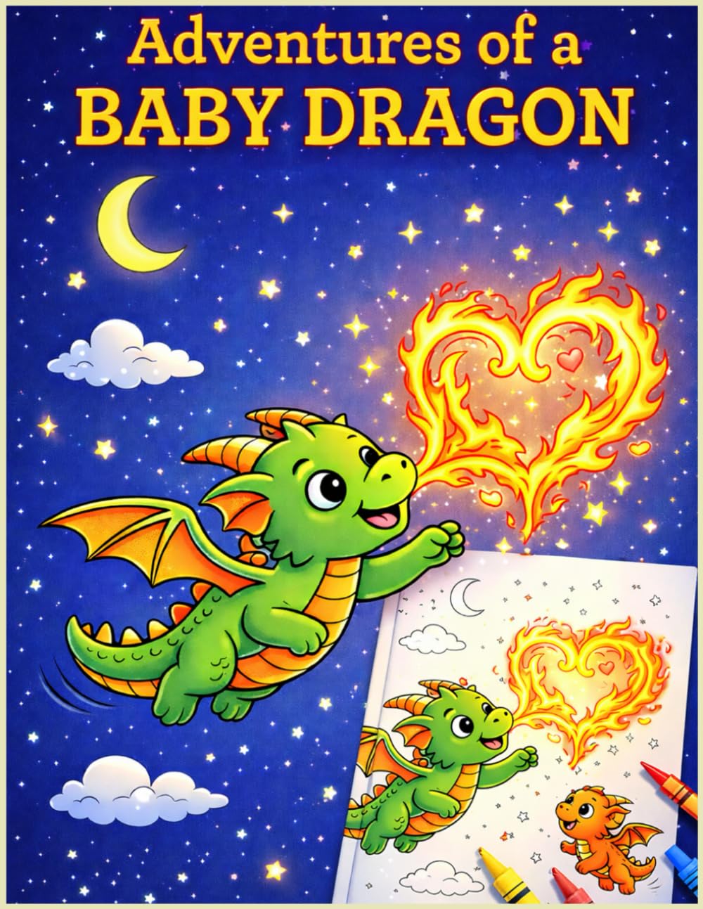 Adventures of a Baby Dragon: A Cute and Magical Colouring Book for Kids Ages 3–8: Fun and Educational Colouring Pages with Cute Dragons to Support Creativity and Fine Motor Skills
