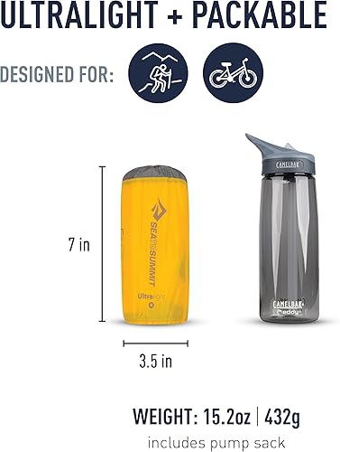 Miniatura 2 de Sea to Summit Colchón de aire ultraligero para mochileros, regular (72 x 21.5 x 2 pulgadas)