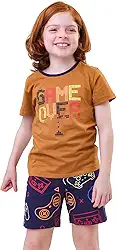 Conjunto Pijama Infantil Menino ou Menina Camiseta, Regata 100% Algodão Leve Fresquinho Verão Macio