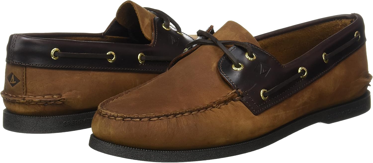 Sperry Men's Gold a/O 2-Eye Boat Shoes 7 Gold