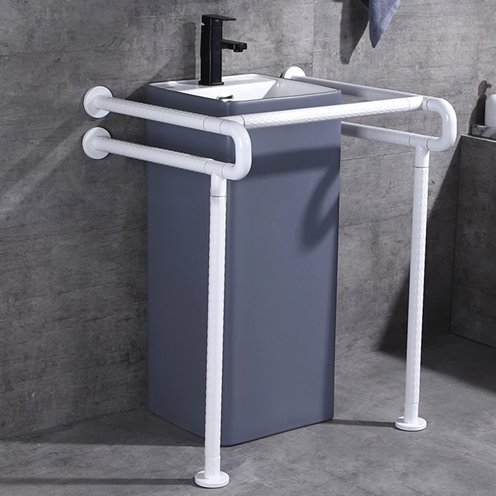 ZAQYCM Toilet Handles for Elderly Heavy Duty, Bathroom Sink Handrails Grab Bar for Seniors, Handicap and Disabled, for Nursing Homes/Bars/Home/Hotels (Color : White, Size : Style-2)