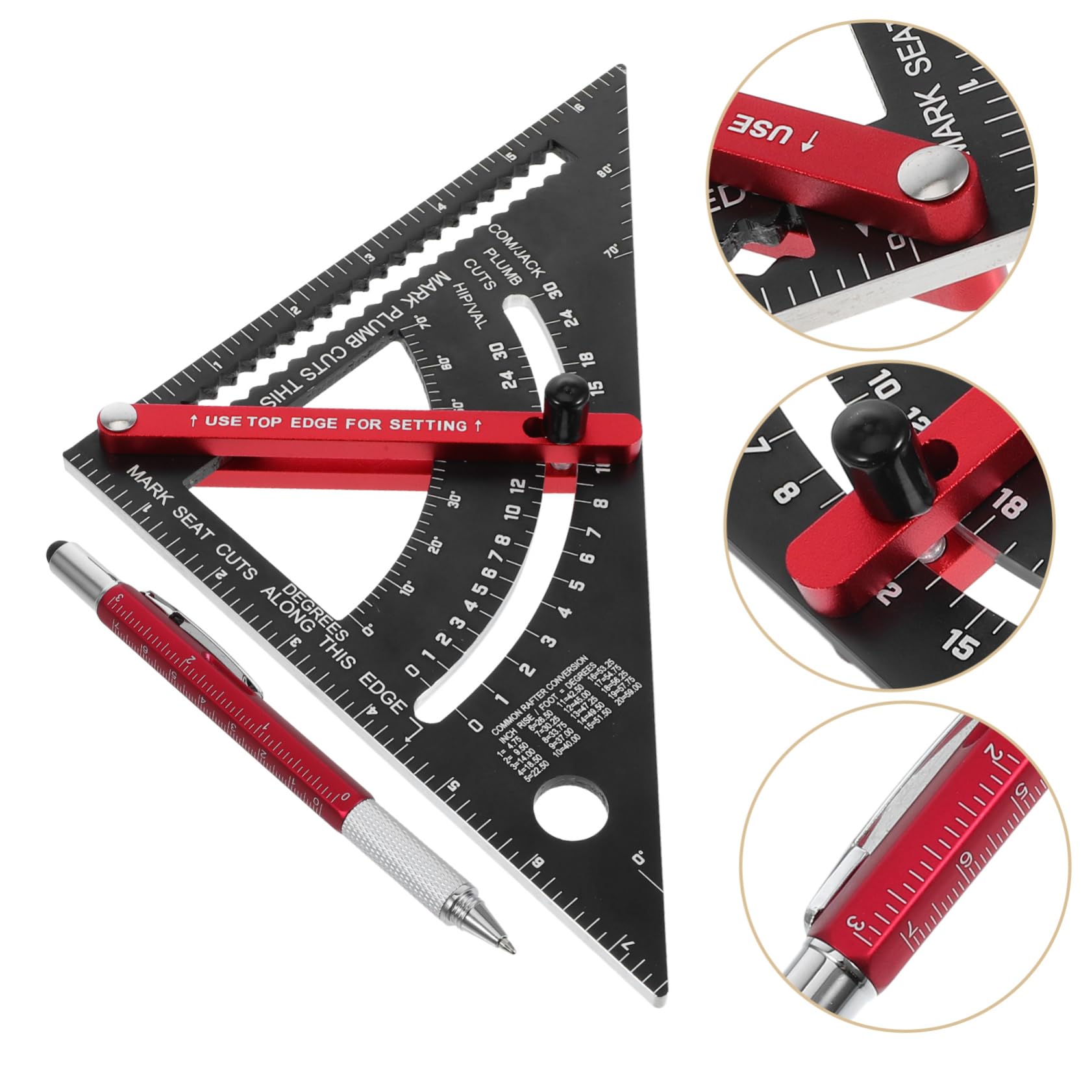 Zimmermannsquadrat Holzbearbeitungswerkzeuge 2 Stück Stift Aluminium Dreieck Lineal Mit Markierungsstift Escuadras De Construccion