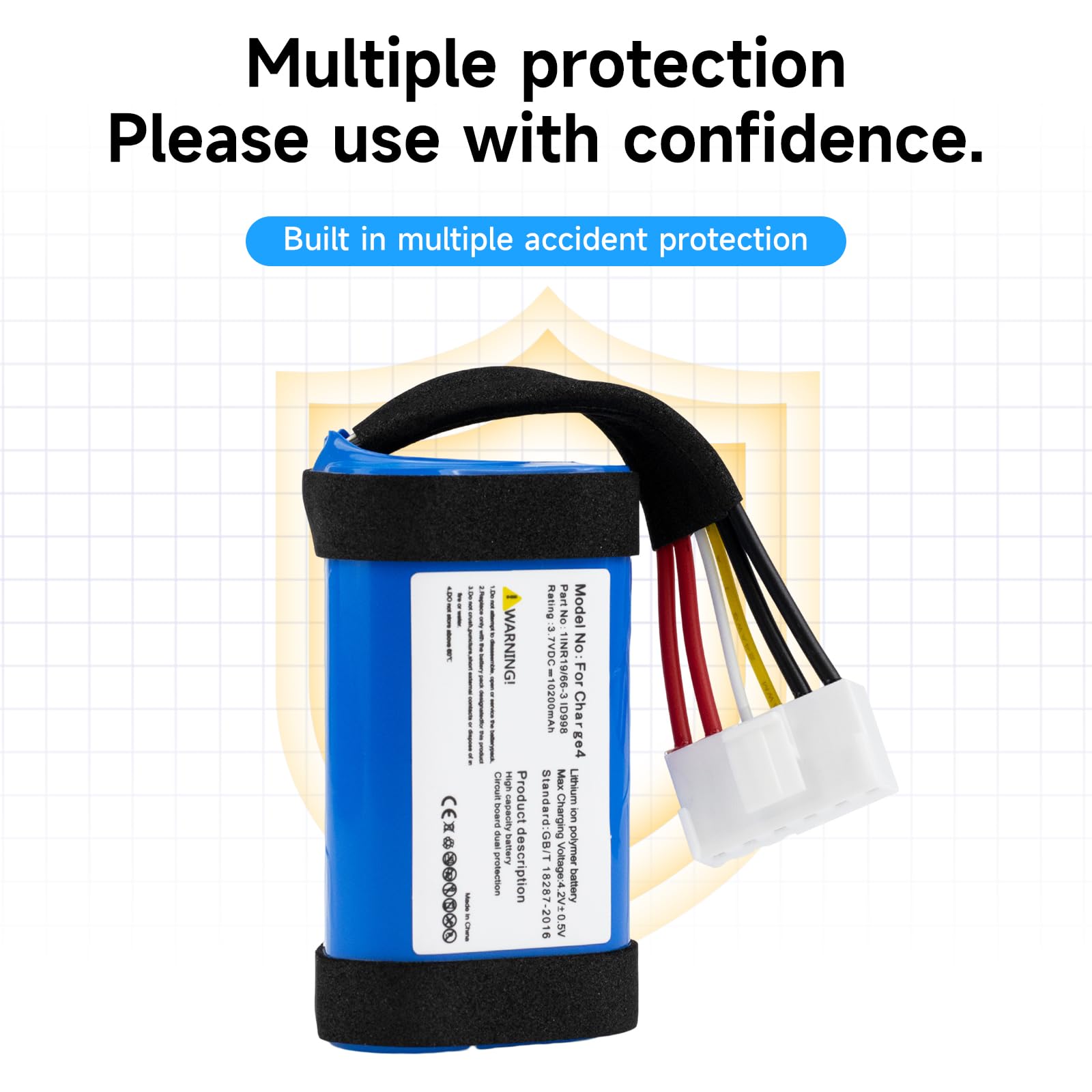 CITYORK Li-Ion 3,7 V 10200 mAh accu voor JBL Charge 4, 4J