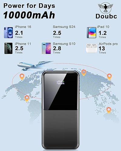 Miniatura 4 de Banco de energía USB C pantalla LED carga rápida, carga de alta velocidad para iPhone, iPad y más