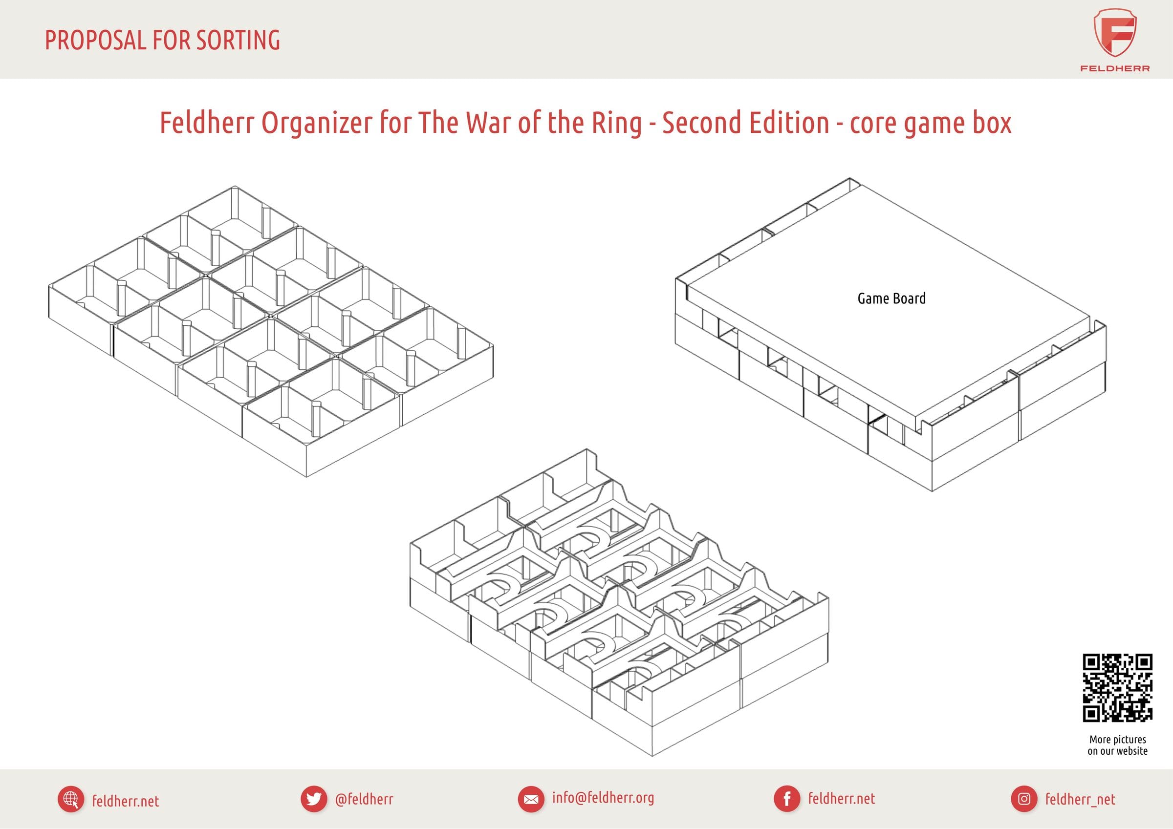 Feldherr Organizer Compatibile con The War of The Ring Second Edition - Scatola del Gioco Principale
