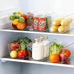 Clear Pantry Organizer Bins, Plastic Organizers & Storage Containers, Cabinet Organizer, Home Organization Must Haves for Kitchen, Laundry Room, Office, Closet & Freezer