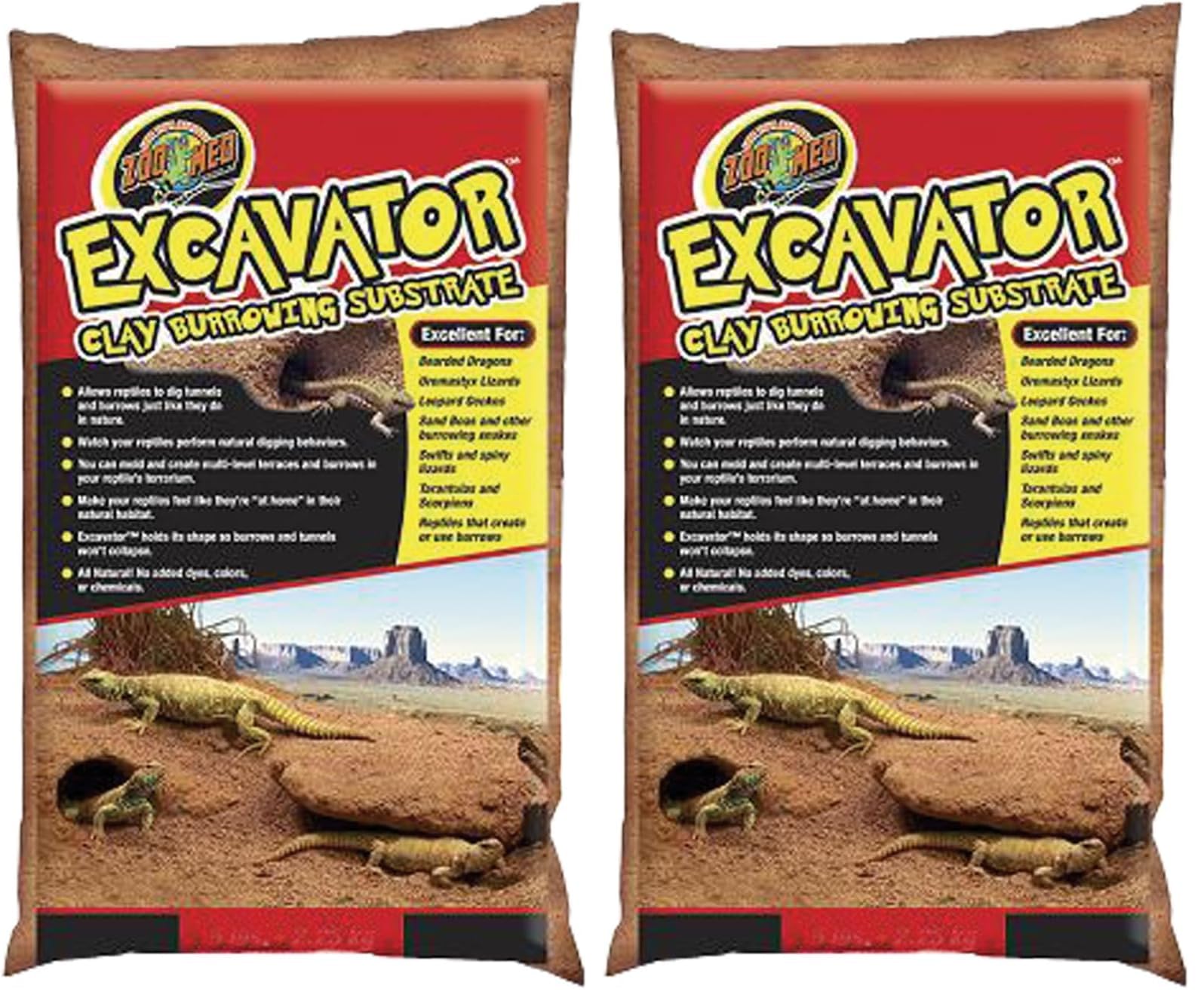 Zoo Med Excavator Clay Burrowing Substrat Reptile Amphibien 4.5 kg Lot de 2