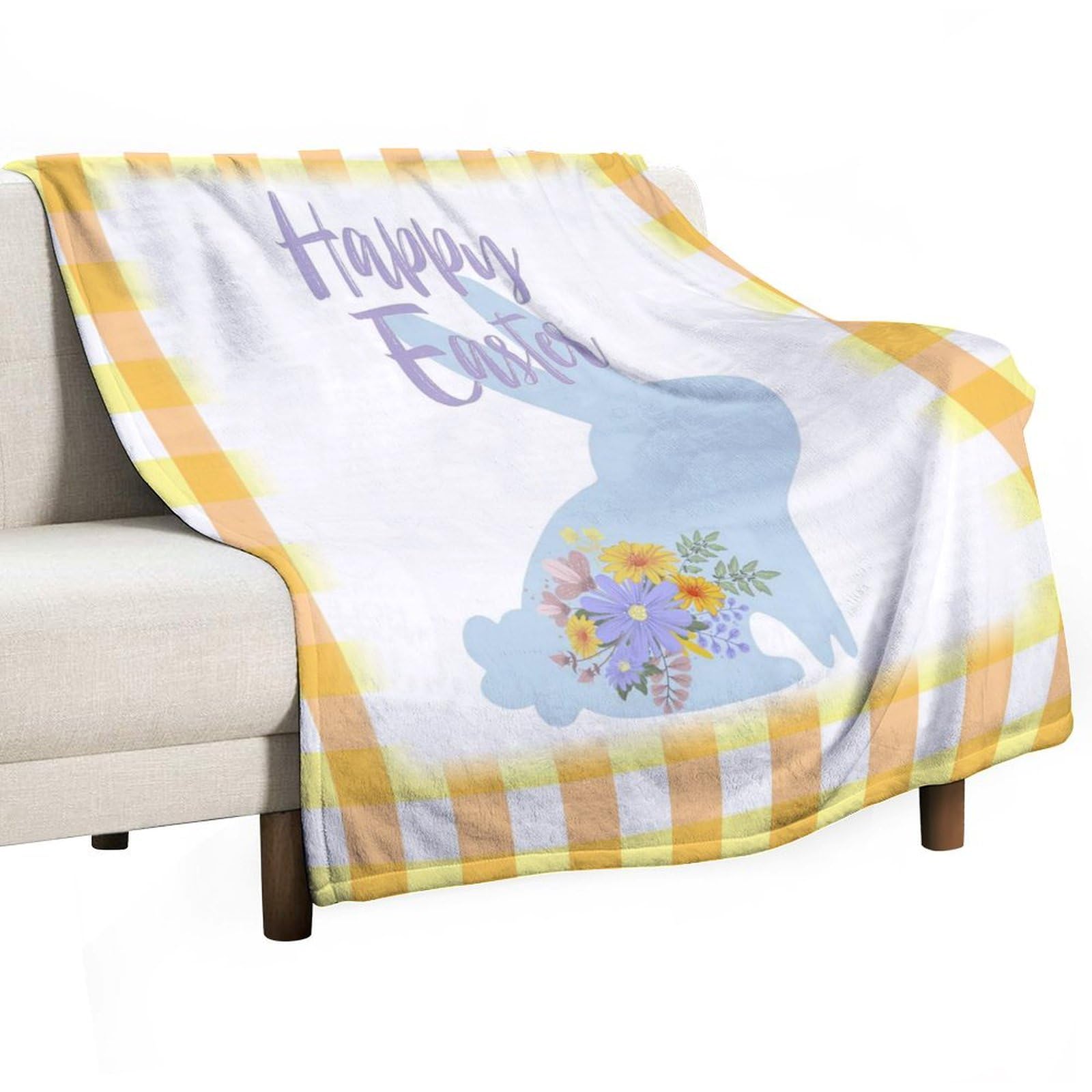 Couverture en peluche carreaux de buffle 150x200 cm personnalisable
