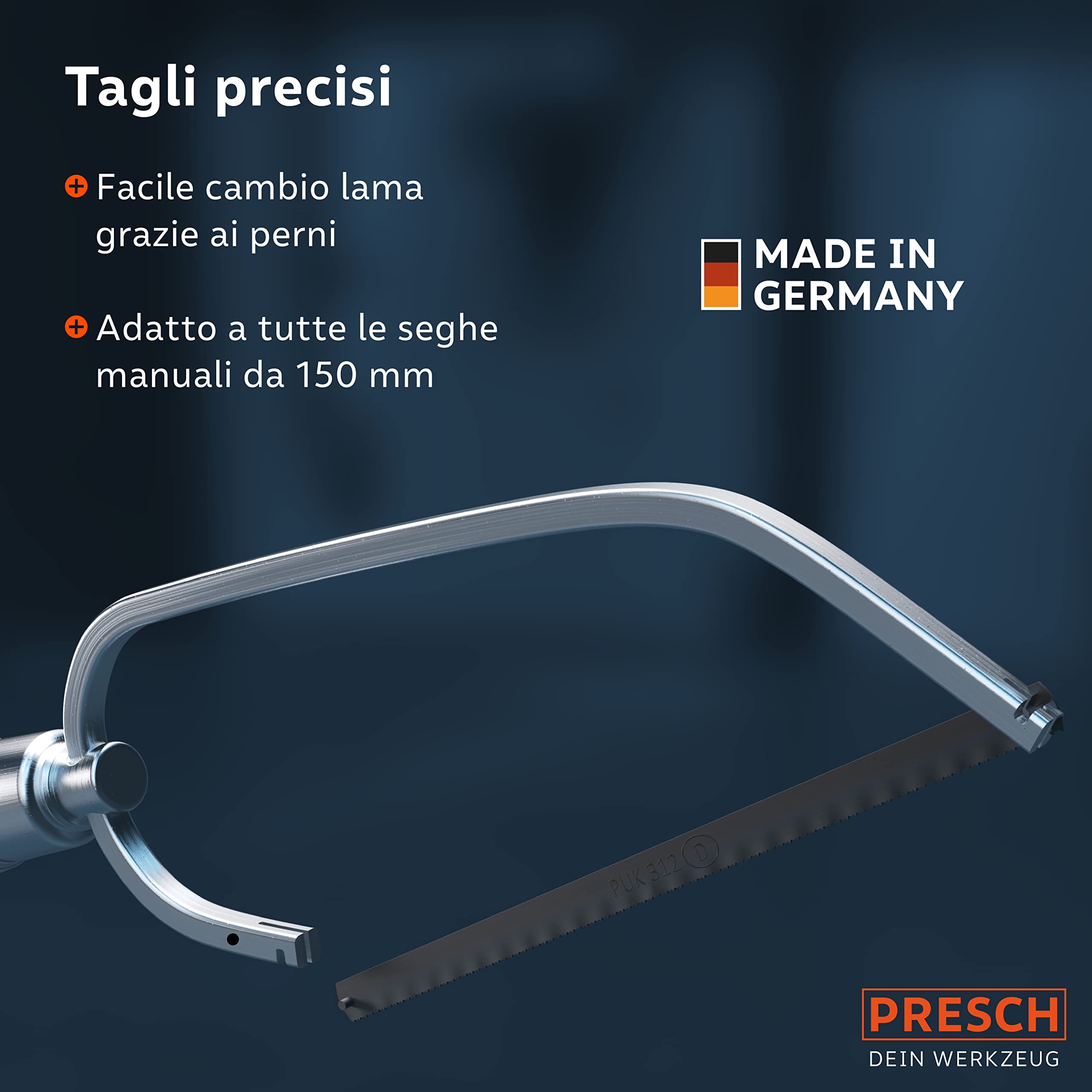 Presch Lama di sega in metallo PUK 150mm 10pz - Lame di sega a mano originali PUK 150mm - Per metalli non ferrosi (rame), acciaio inossidabile, plexiglas, plastica