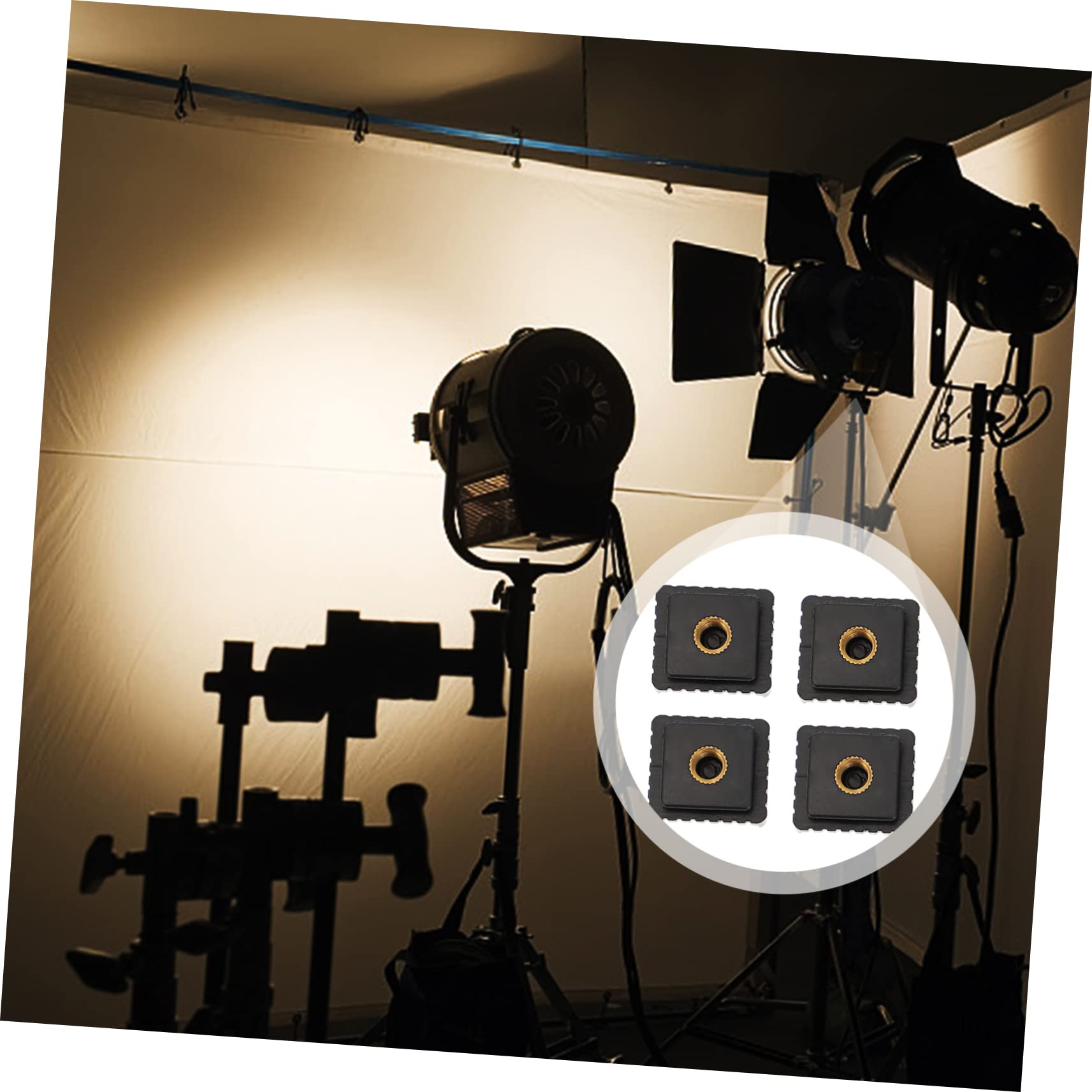 KONTONTY 4sets Hot Shoe Mount Adapter for Camera Quick Release Flash Bracket 1/4 Inch Threaded Mounting 4pcs*4