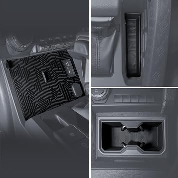Interior Silicone Liner Insert Custom Fit for Tacoma 2024 2025, Interior Silicone Pads Kits for Tacoma Gen 4th, Silicone Organizer Tray for Tacoma - for Tacoma Double Cab only - Fully Covered