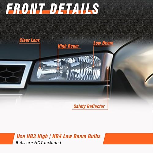 Miniatura 9 de AXLAHA 2003 2004 2005 2006 Chevy Silverado Headlights Assembly for 03 04 05 06 Chevy Silverado Avalanche 150025003500 Chrome Housing Amber Reflector