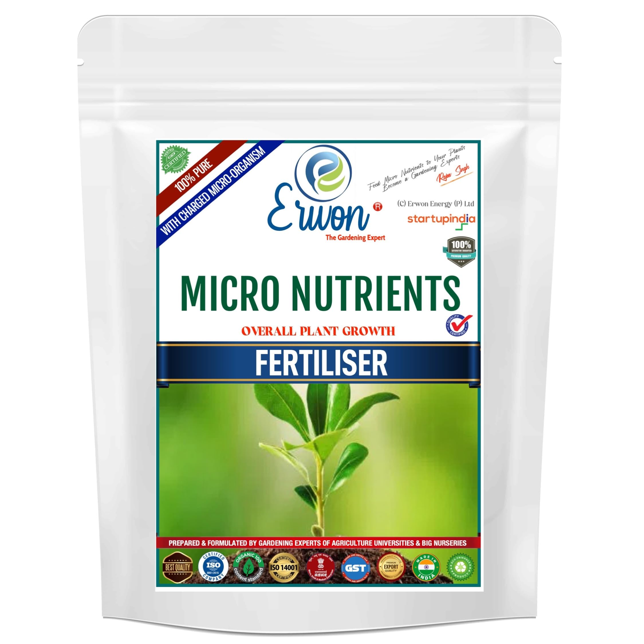 Erwon® Micro Nutrients Overall Plant Growth Fertilizer Premium Powerful Fertilizer for Overall Growth of Plants, 100% Pure with Charged Micro-Organism (400 gm) (B097GY83HH) Amazon Price History, Amazon Price Tracker