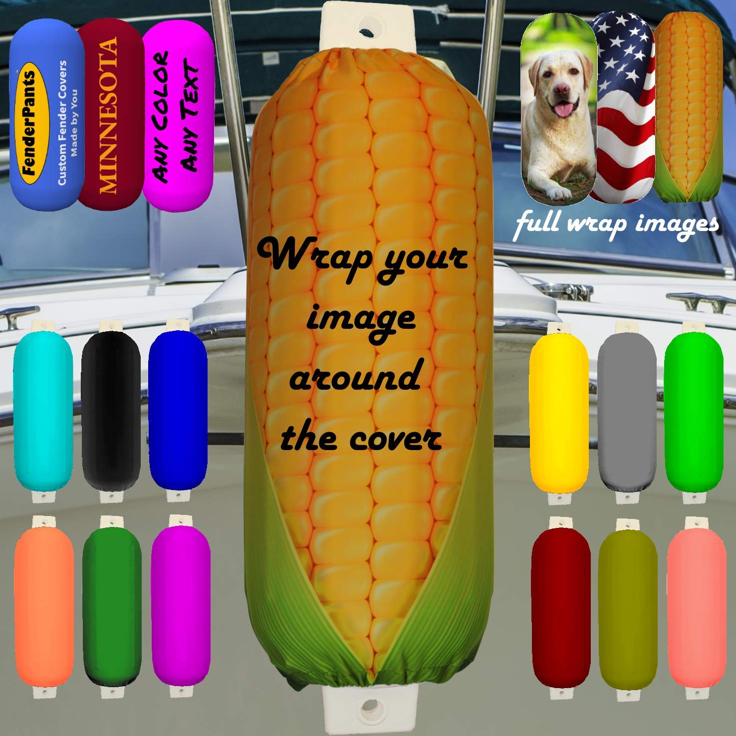 Custom Fender Covers - Add Your Logo Text or Picture - Personalized Fender Covers (10.5