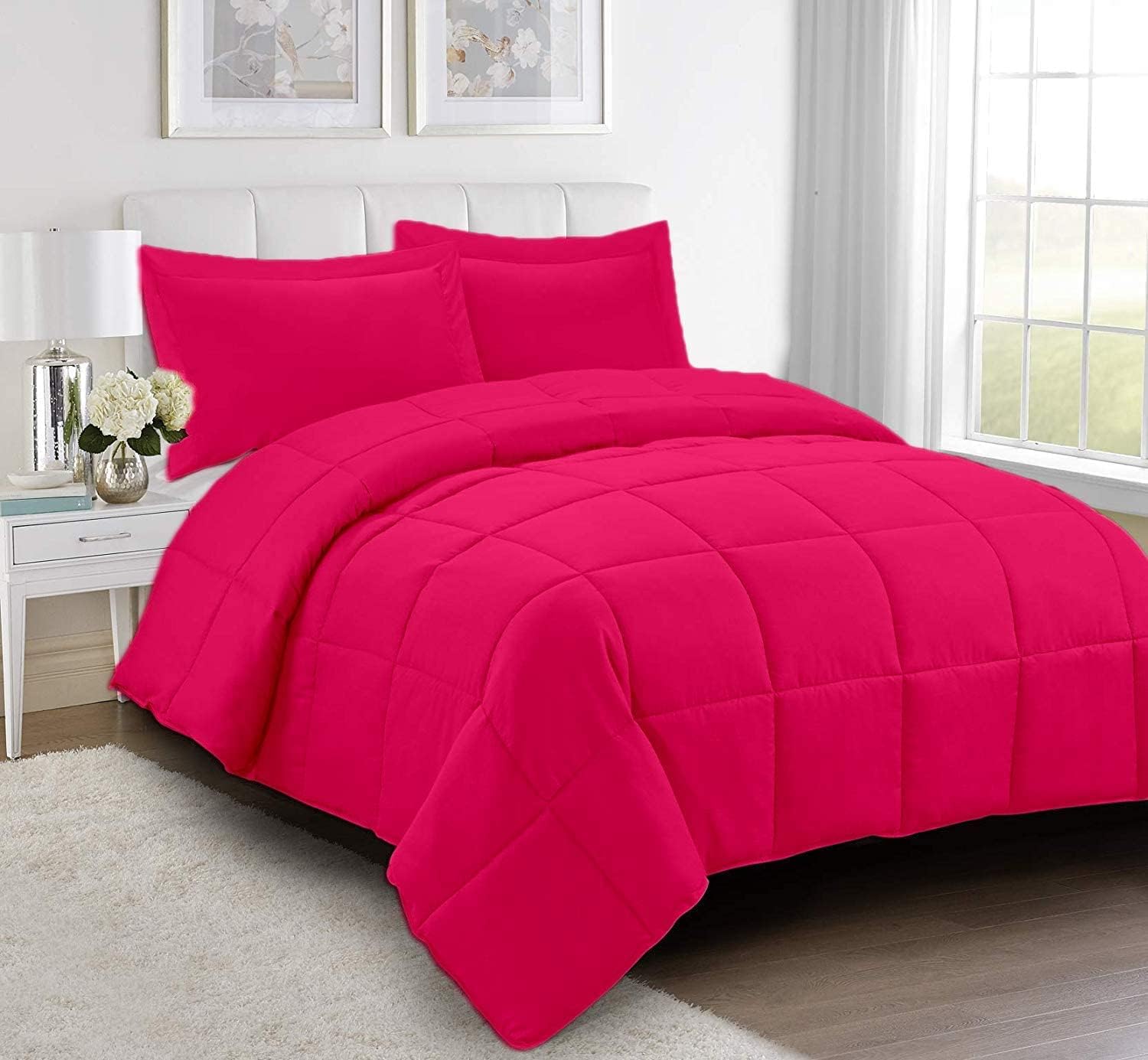Luxurious Down Alternative Comforter- King Size Plus 120''x120'' Inch 1 Piece All-Season Duvet Insert, 400 GSM with Corner Tabs 100% Egyptian Cotton - Grey