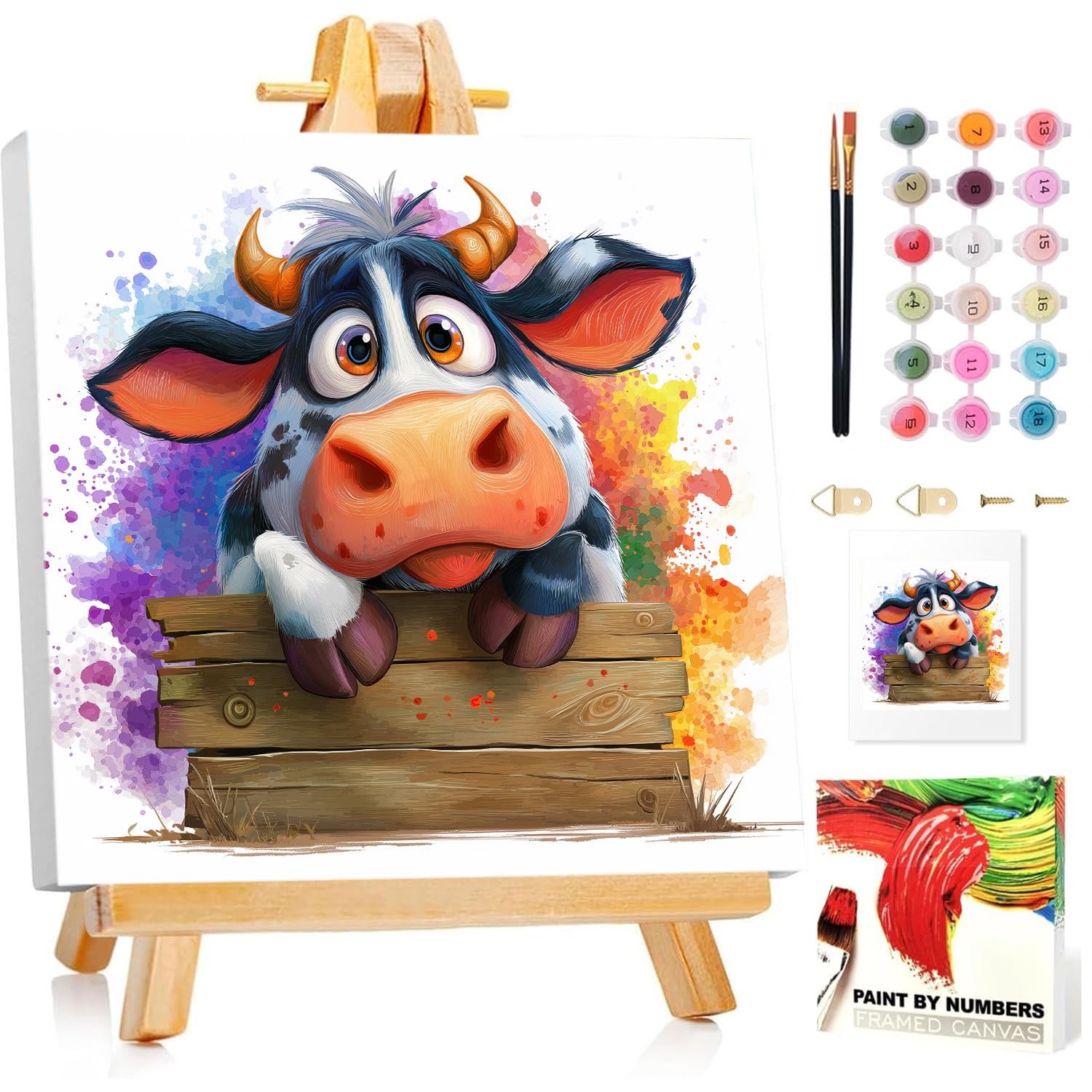 Malen Nach Zahlen, Paint by Numbers Adult, DIY Handgemalt Ölgemälde für Home Décor mit Rahmen