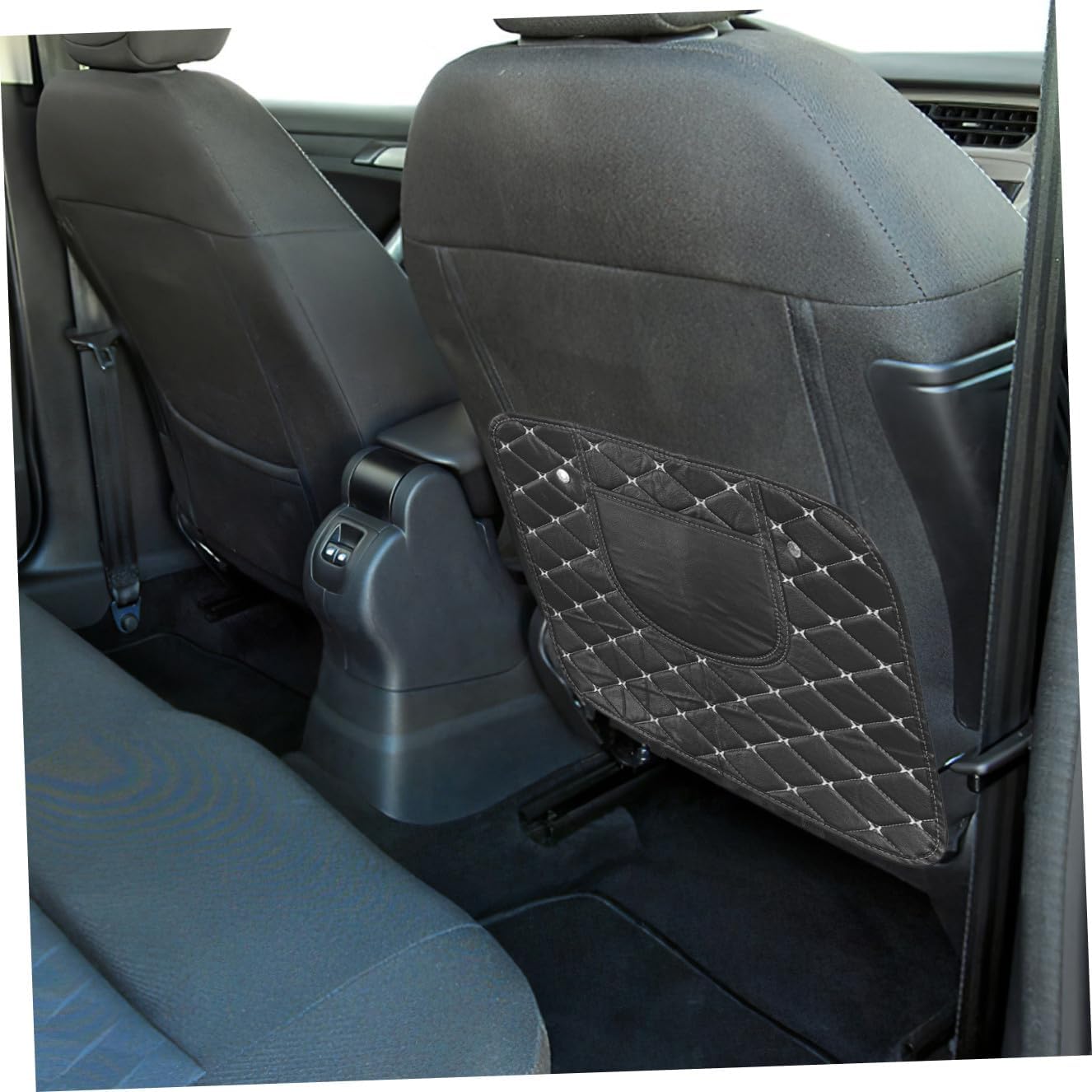 Car Seat Back Protector Durable Kick Mat with Built Storage Bag Backseat Organizer for Cars Comfortable Protection from Dirt Scratches for Family Travel