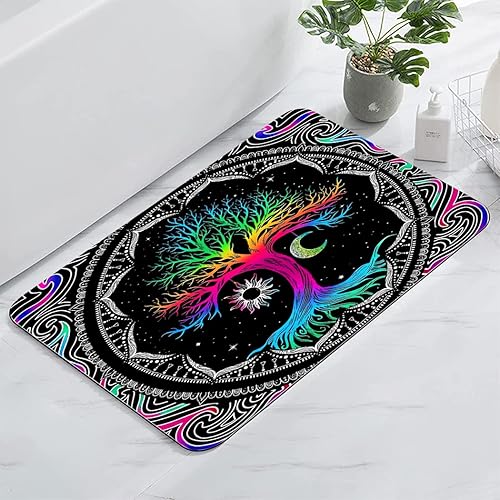 SXCHEN Alfombra de baño, absorbente y antideslizante para suelo de bañera y ducha, tapete de baño con impresión de goma duradera, 16 x 24 pulgadas,