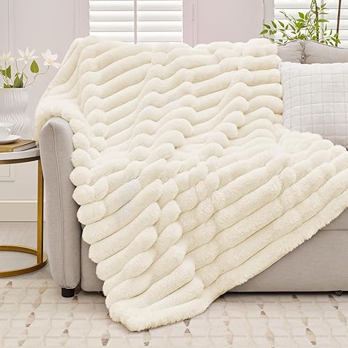 Cozy Soft Faux Fur Blanket, Super Heavy Warm Fluffy Thick