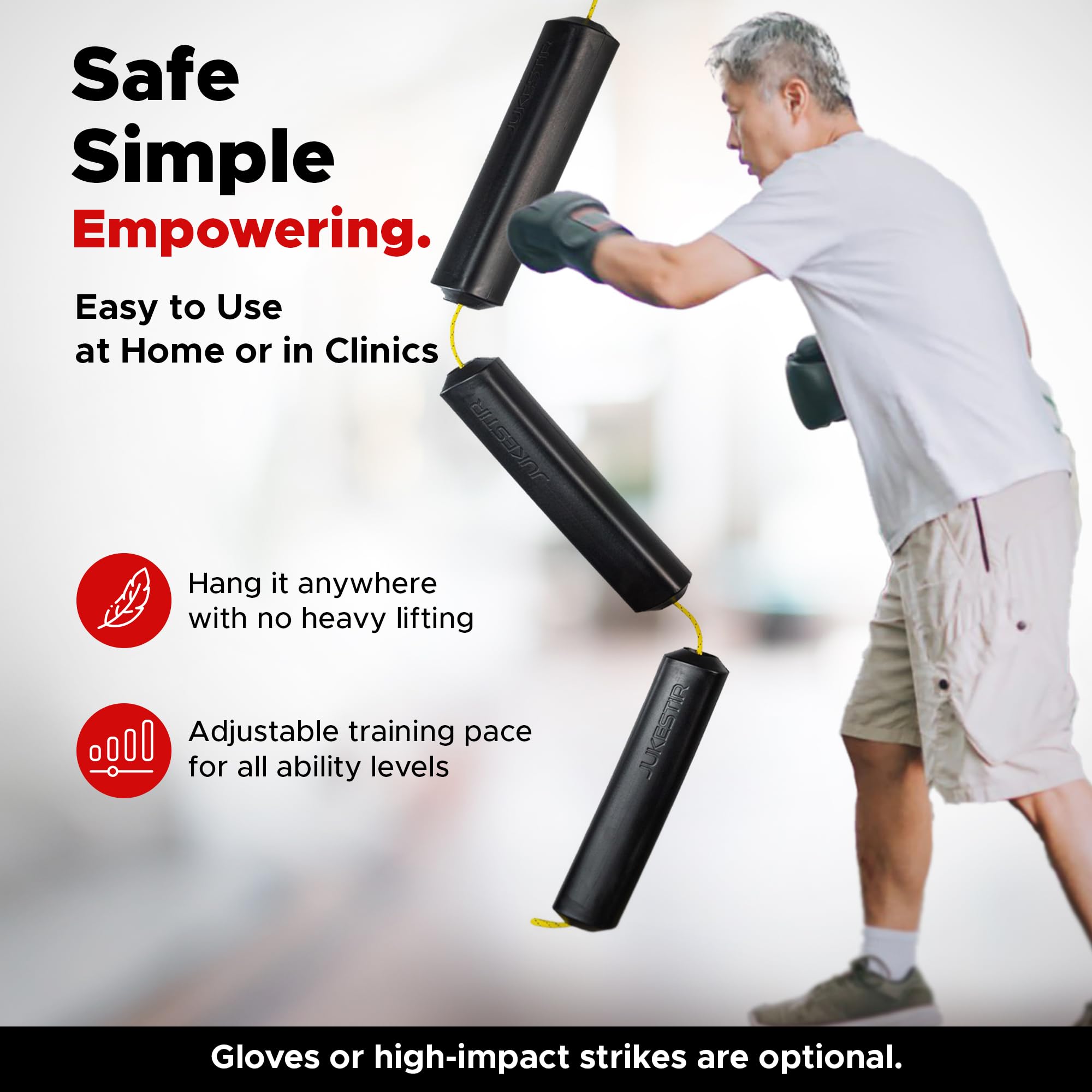 Jukestir Boxing Bag - Parkinson's Rehab & Senior Exercise -6