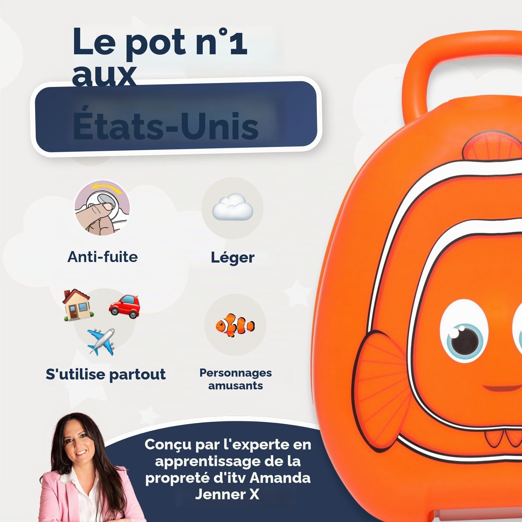 My Carry Potty - Pot de Voyage Poisson Rouge, Meilleur Siège de Toilette Portable pour les Tout-Petits et les Enfants à Emporter Partout