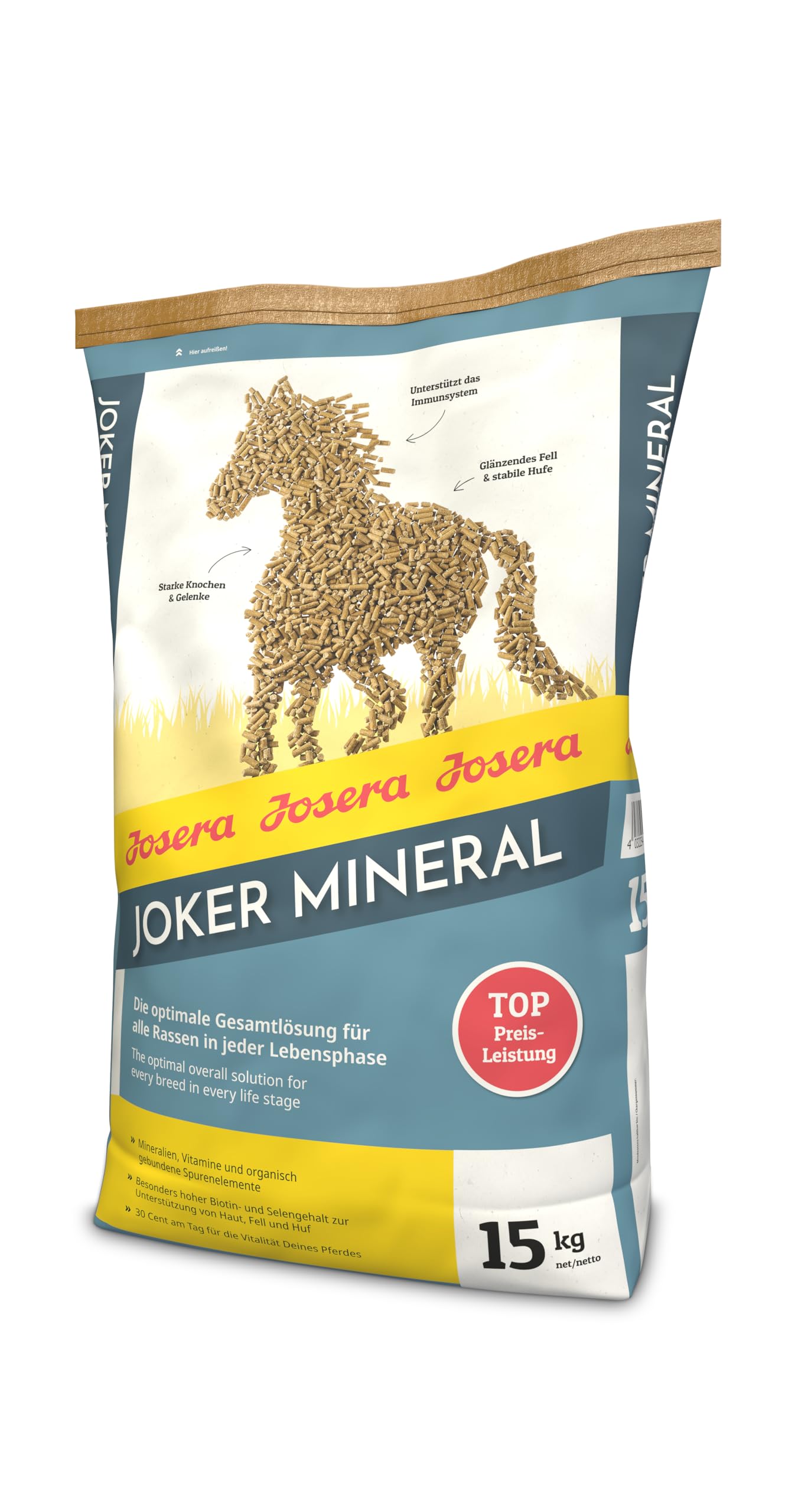 JOSERA Joker Mineral 15 kg Premium Pferdefutter Mineralfutter für alle Rassen