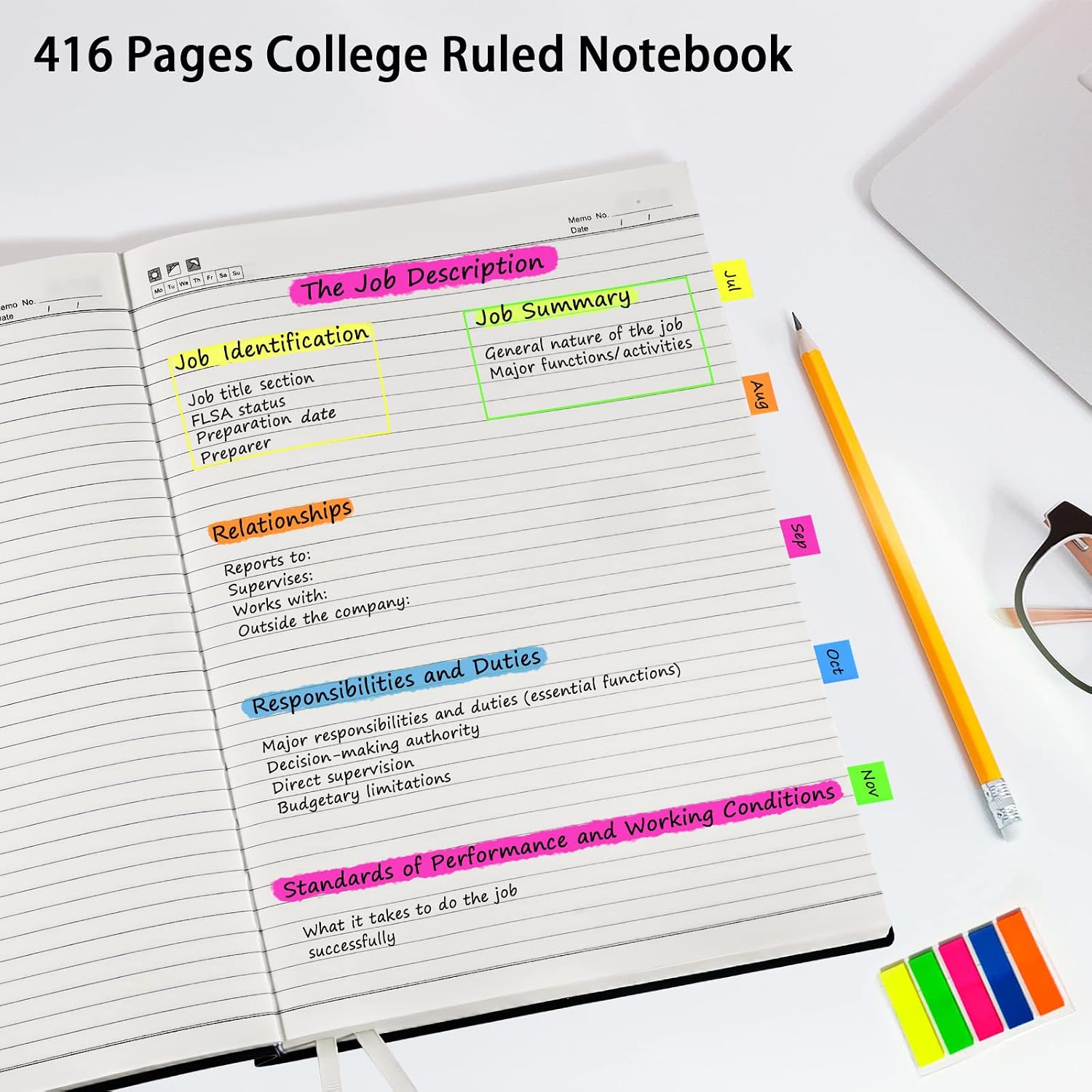College Ruled Notebook Journal, 400 Page Softcover Leather Journal 8.5 x 11 image 2