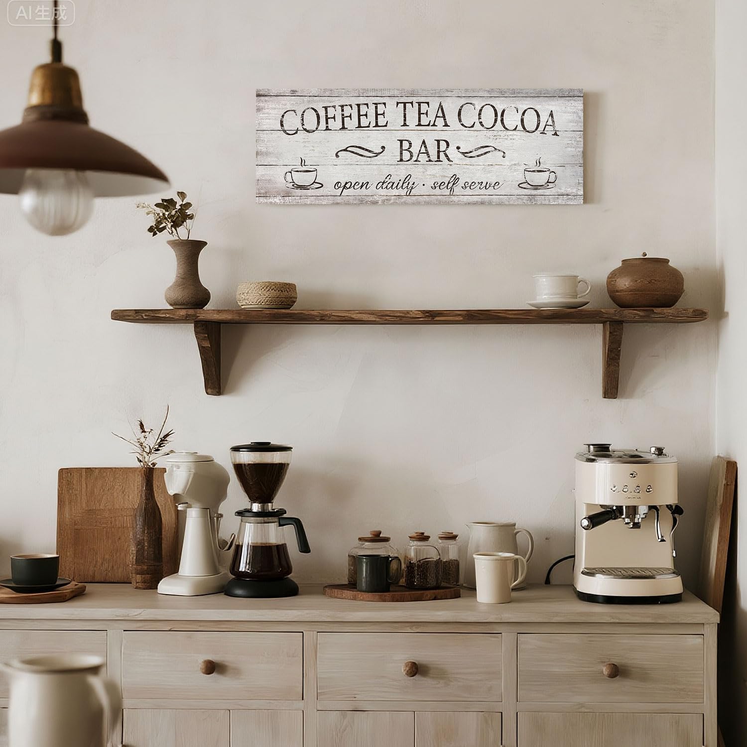 Retro Coffee Tea Cocoa Bar Sign for Kitchen Decor 6x17 image 5