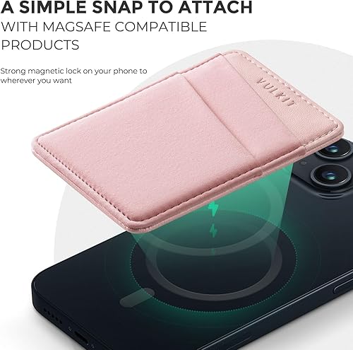 Miniatura 3 de VULKIT Cartera magnética para teléfono MagSafe, bloqueo RFID, cartera con tarjetero para iPhone serie 1615141312 y funda para teléfono con MagSafe