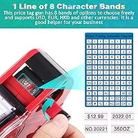 Vista 2 de Pistola de etiquetas de precio MX5500, 2 paquetes de pistolas de precios con 10,000 calcomanías de etiquetas y 6 rodillos de tinta adicionales, kit