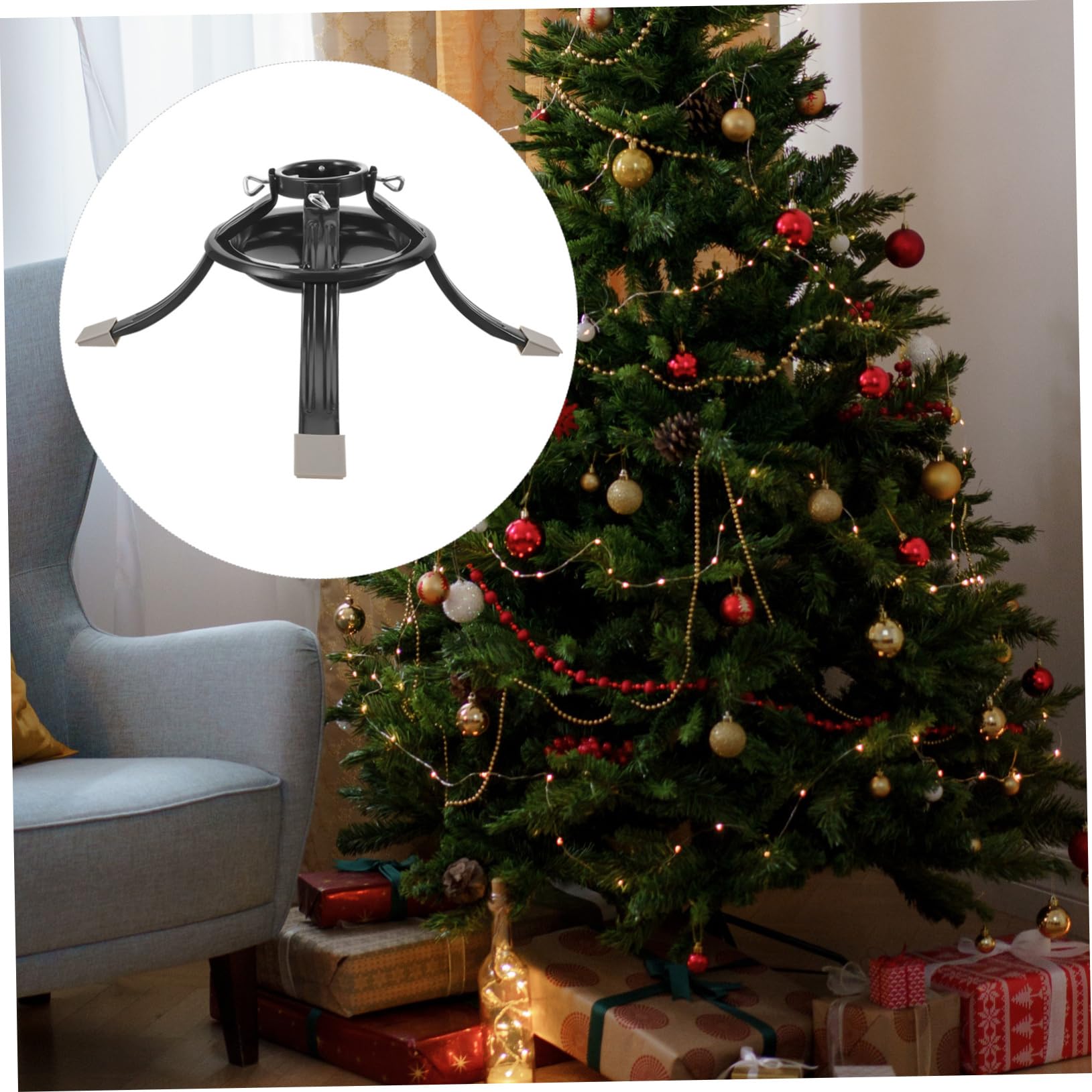 Base del Árbol De Navidad Verde Reutilizable Soporte para Árbol De Navidad Artificial para Almacenamiento y Decoración De Interiores