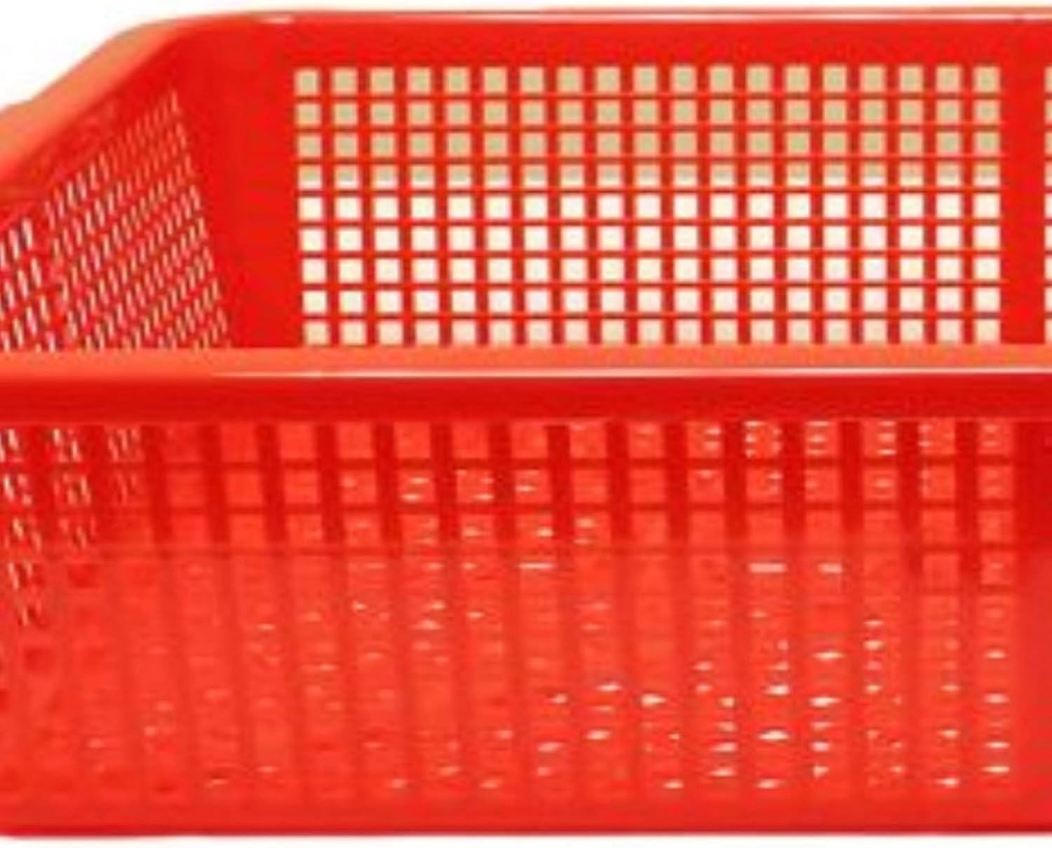 TrueCraftware- 21-3/4" X 17" Square Colander Strainer Basket Red Color- Strainer Basket Wash Vegetables Fruits Drain Cooked Pasta Food Strainer Drainer Kitchen Essentials