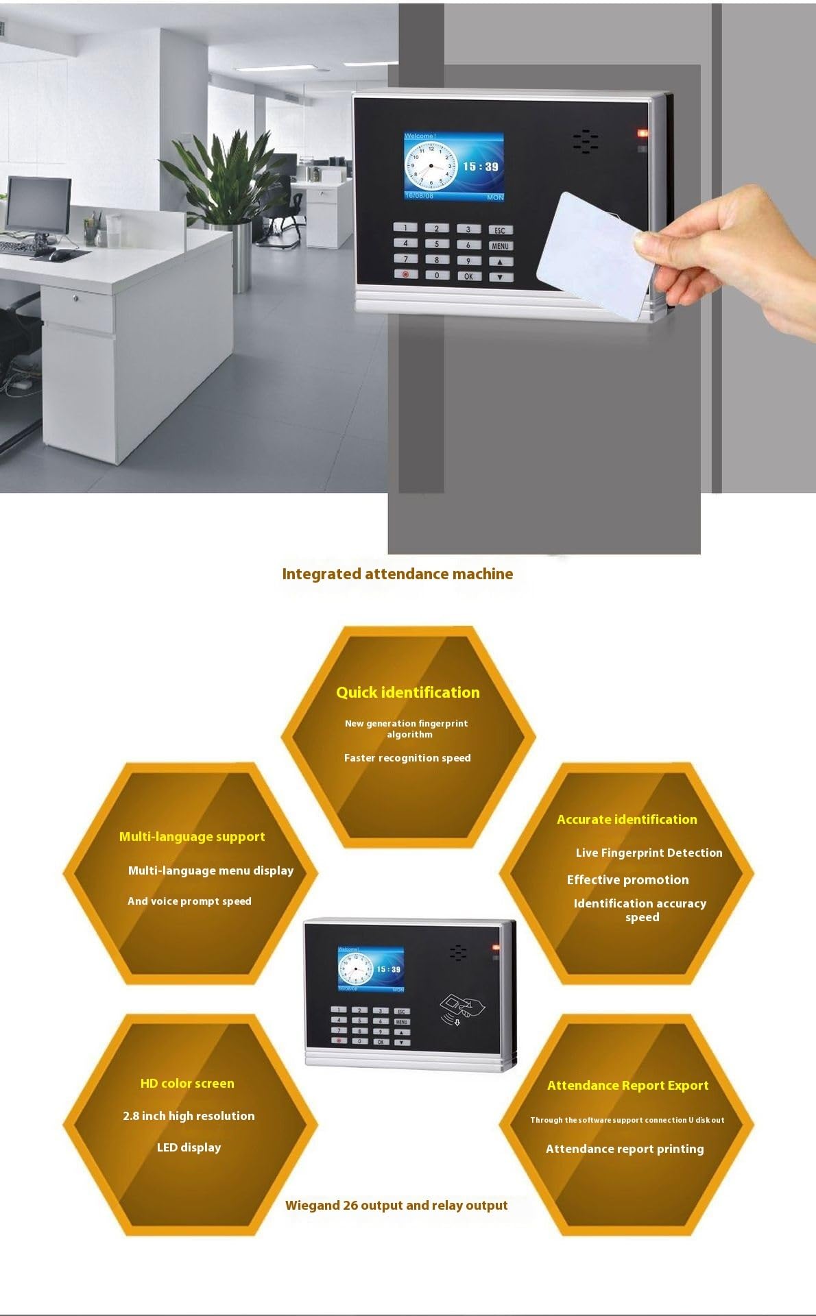 Control Horario Empleados, Máquina de Asistencia con Tarjeta Inteligente TD300, Almacenamiento móvil, Descarga, máquina de Tarjetas Perforadas de Asistencia for empleados empresariales,Material de of