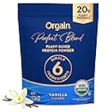 Organic Vegan Perfect Blend Protein Powder, 20g Clean Plant Protein, 6 Ingredients, <1g Sugar, Gluten Free, Non-GMO; No Artificial Flavors, Stevia Extract, Dairy or Soy Ingredients- Vanilla