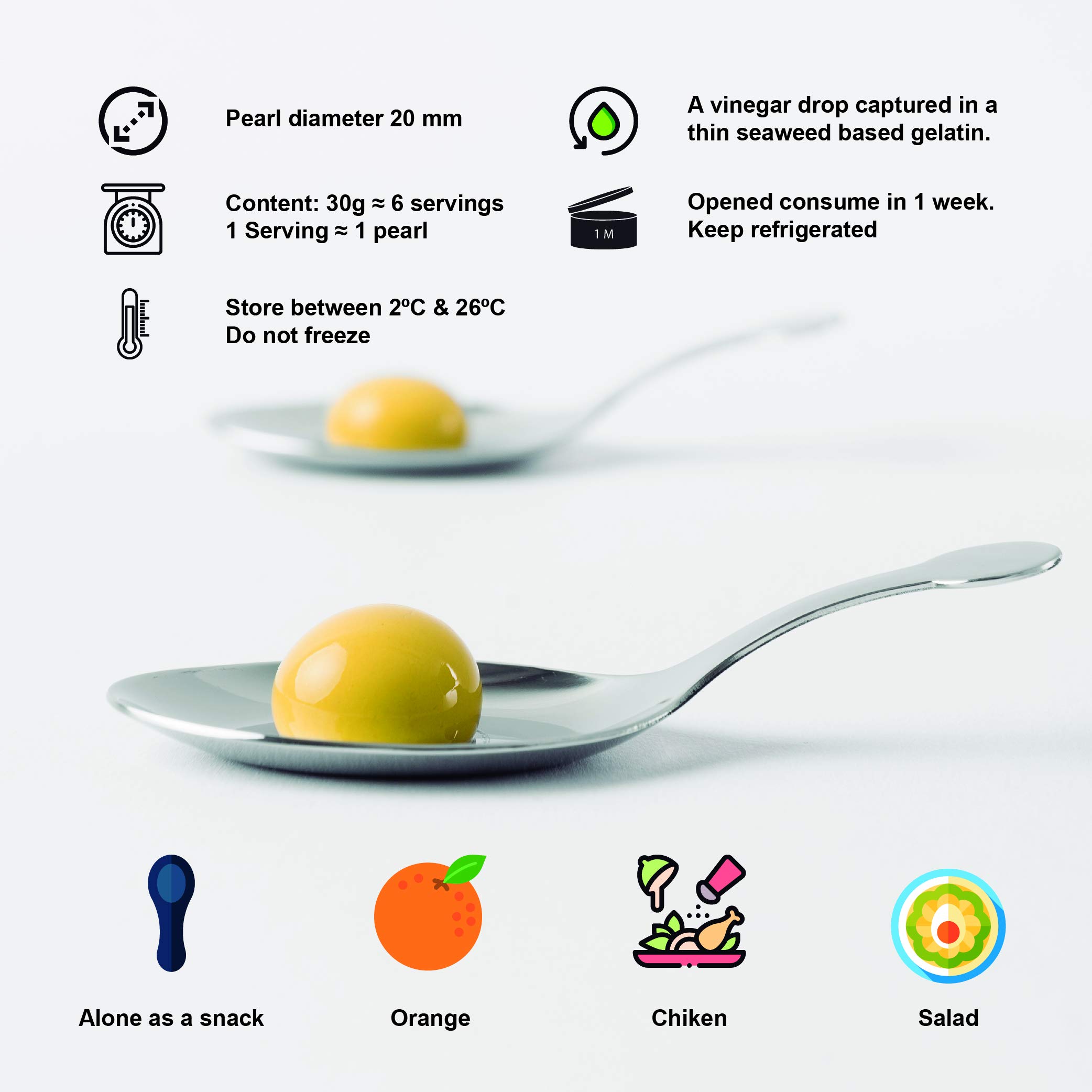 Caviaroli Drops de Aceituna Verde Esferificaciones Aperitivo Gourmet 170g